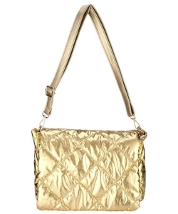 Fashion Faux Leather Crossbody Bag HBG-104431 GOLD